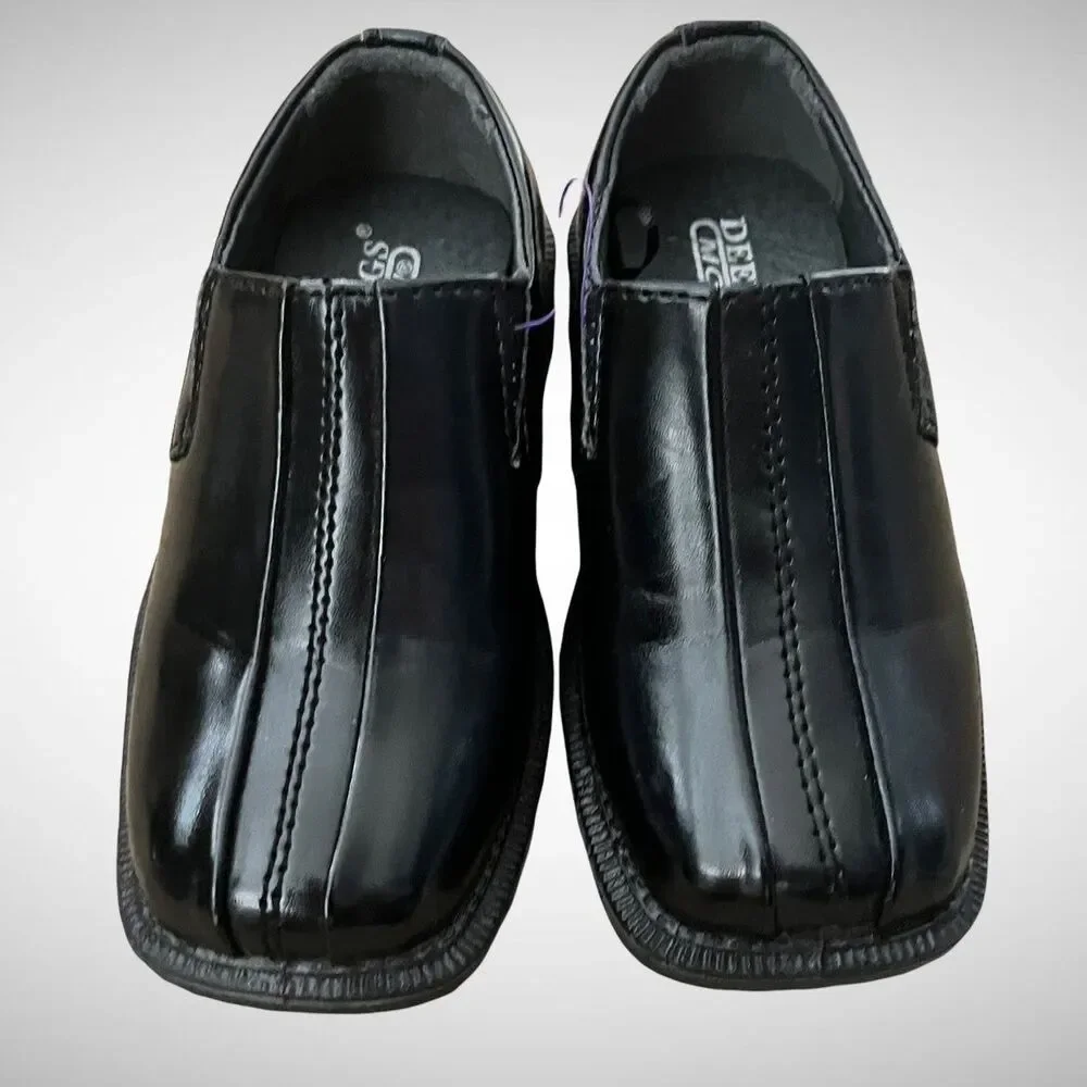 Deer Stags Motivation Boys Toddler Black Shoes Size 6TM, New Without Tags or Box